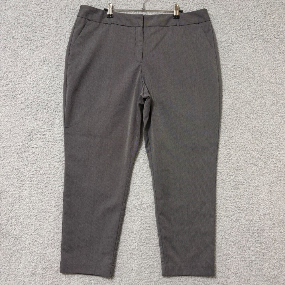 Stretch Work Pants Straight‎ Leg Office Career Neutral Slacks Textured Women 18